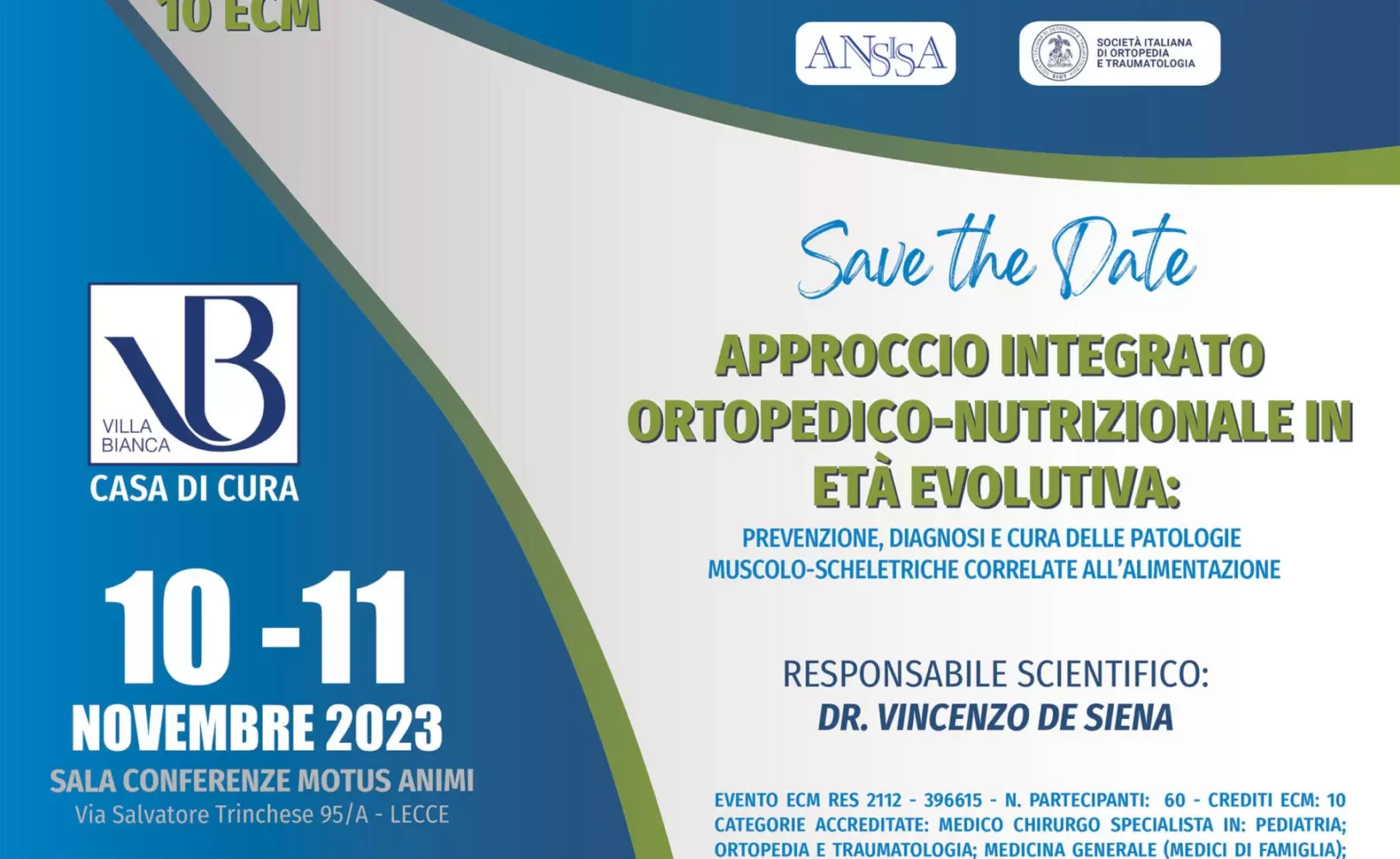 Corso di Formazione ECM: approccio integrato ortopedico-nutrizionale in et&agrave; evolutiva