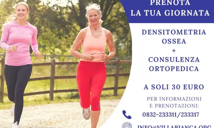 Osteoporosi: il 20 ottobre tariffa speciale per densitometria e visita In occasione della Giornata mondiale dell&rsquo;osteoporosi, un pacchetto per sensibilizzare sull&rsquo;importanza della diagnosi precoce