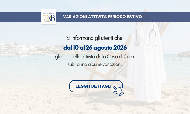 Villa Bianca: Variazioni attivit&agrave; nel periodo estivo