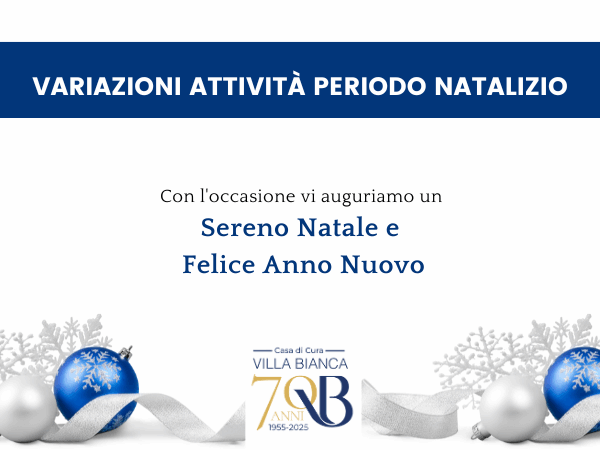 Variazione attività di Villa Bianca durante le Festività Natalizie